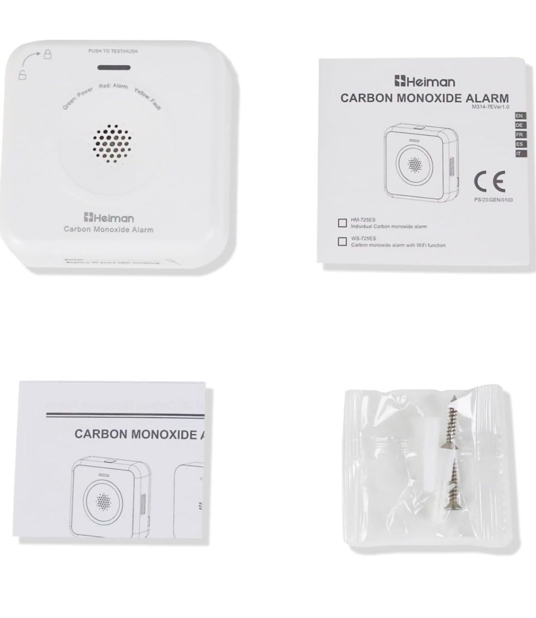 Czujnik tlenku węgla czadu HEIMAN , WiFi, głośny alarm 85 DB.