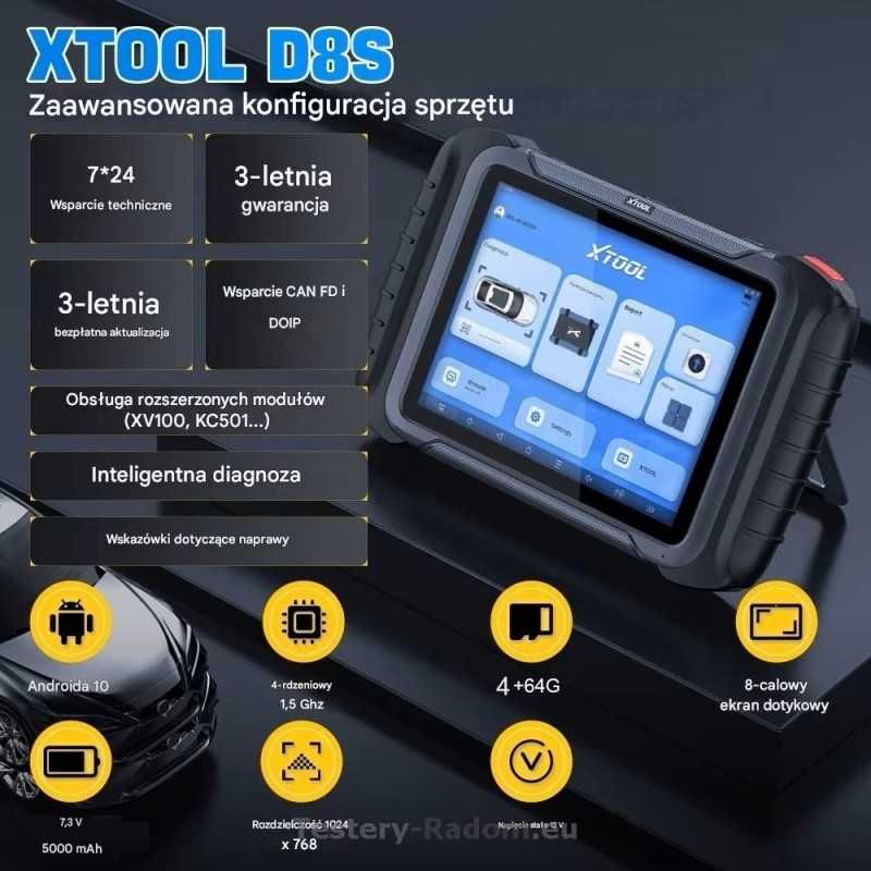 XTOOL D8S ECU Kodowanie  Can FD DOIP  Funkcje specjalne j.Polski