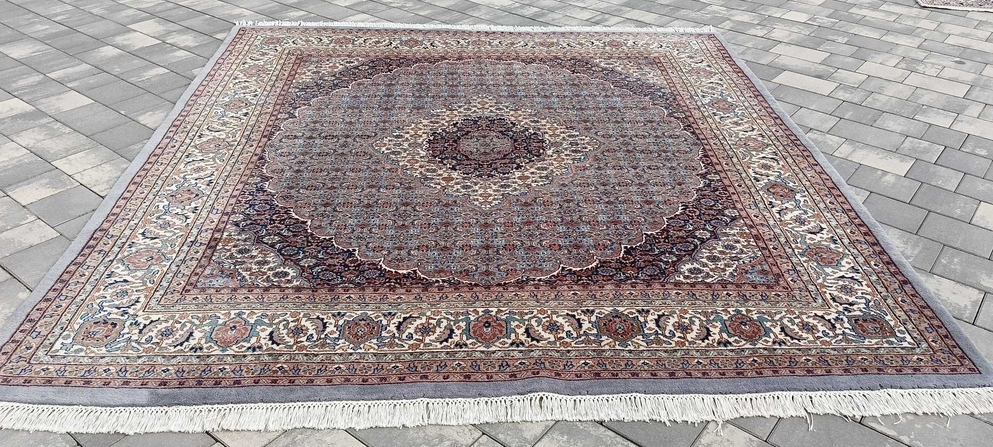 Moud dywan wełniany tkany ręcznie wełna 272 x 244 cm piękny z Iranu