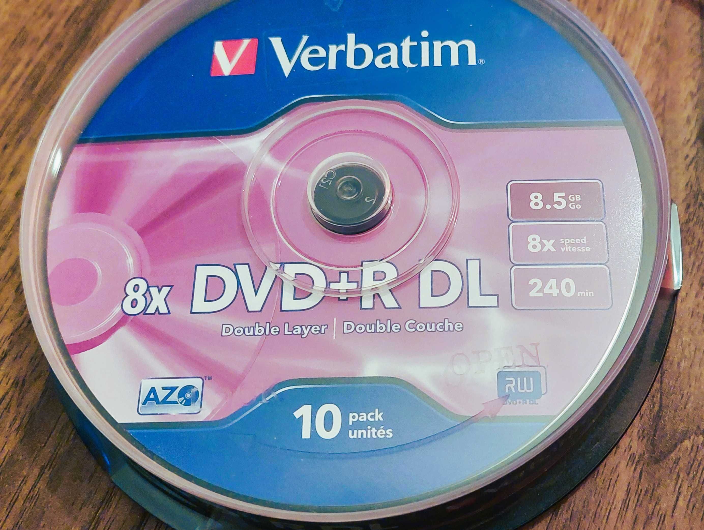 Verbatim DVD+R 8,5GB 8x DL DOUBLE LAYER CAKE 10 sztuk, zafoliowane