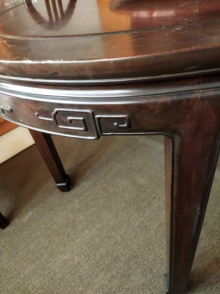 Mesa jantar de pau preto de origem macaense e 4 cadeiras de mogno