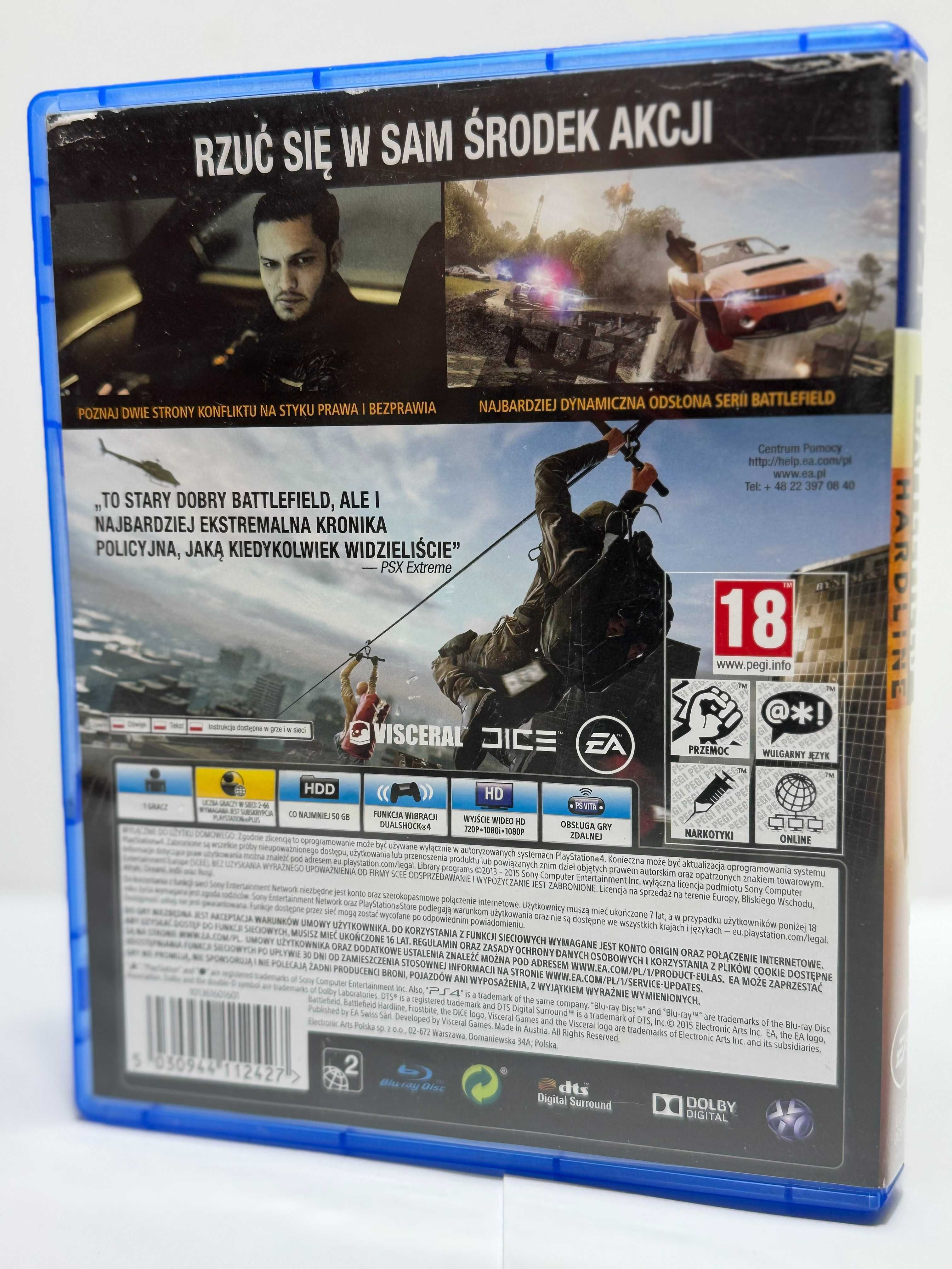 Gra Battlefield Hardline na PS4 Playstation 4, POLSKA wersja, bdb stan