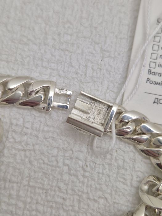 Срібний ланцюг 62см, Кубалінк, панцирний, срібло 925 проби