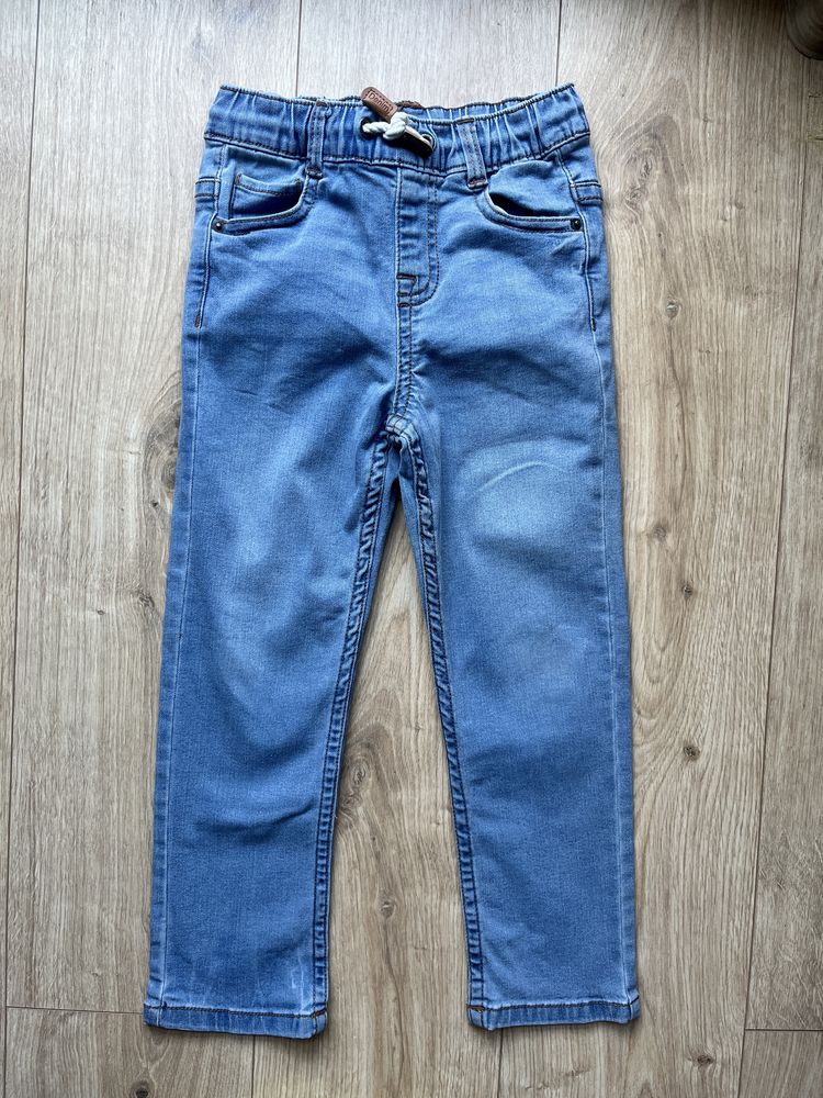 Spodnie jeansy dla chłopca niebieskie regular cool club smyk 122