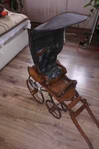 Wózek-dorożka dla lal miniatura antyk.
