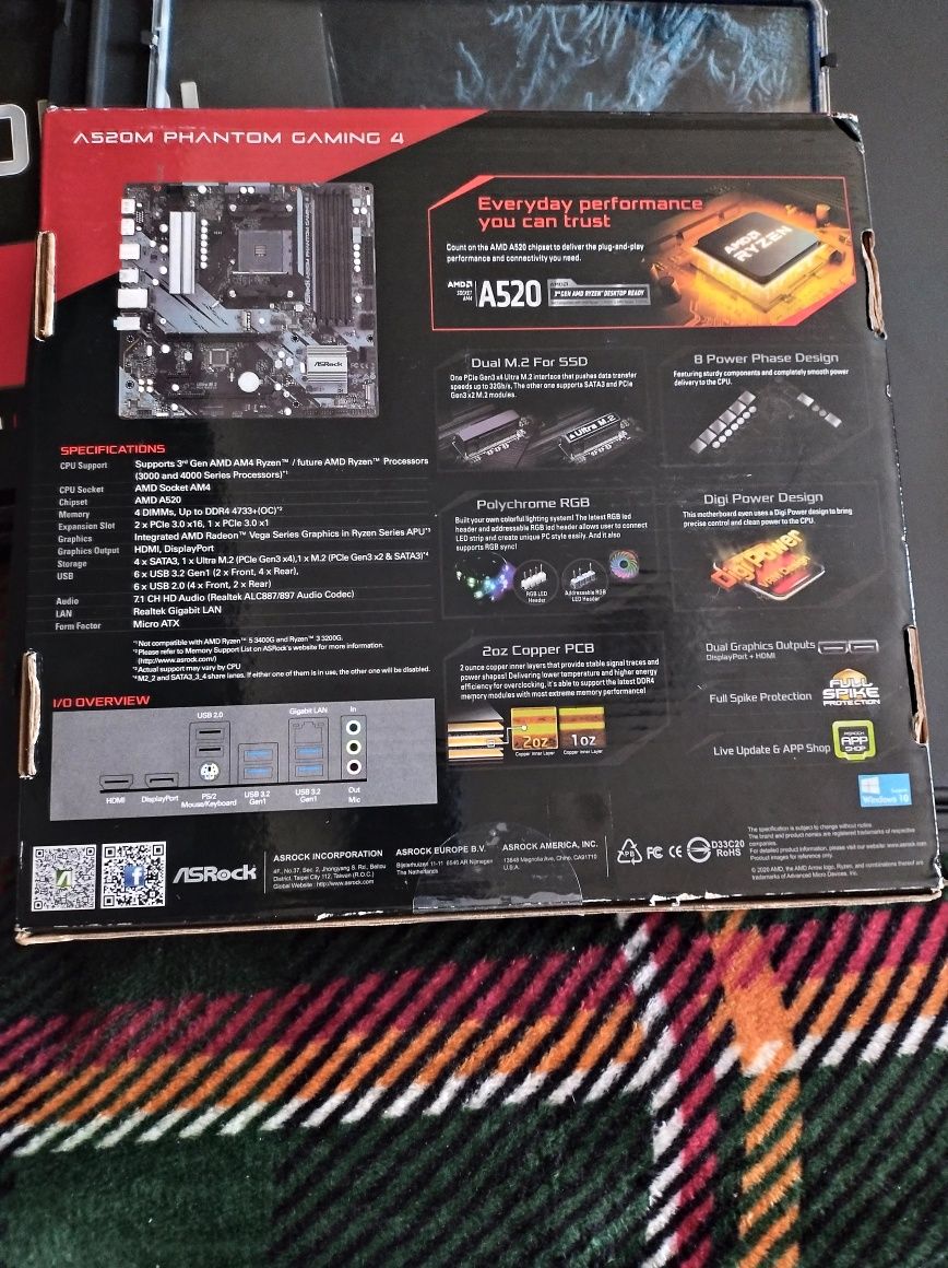 Płyta główna ASRock A520M Phantom Gaming AM4 DDR4