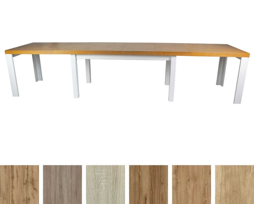 Duży Stół rozkładany Bergen 160-360 x 90 cm 8 Nóg - Transport Gratis