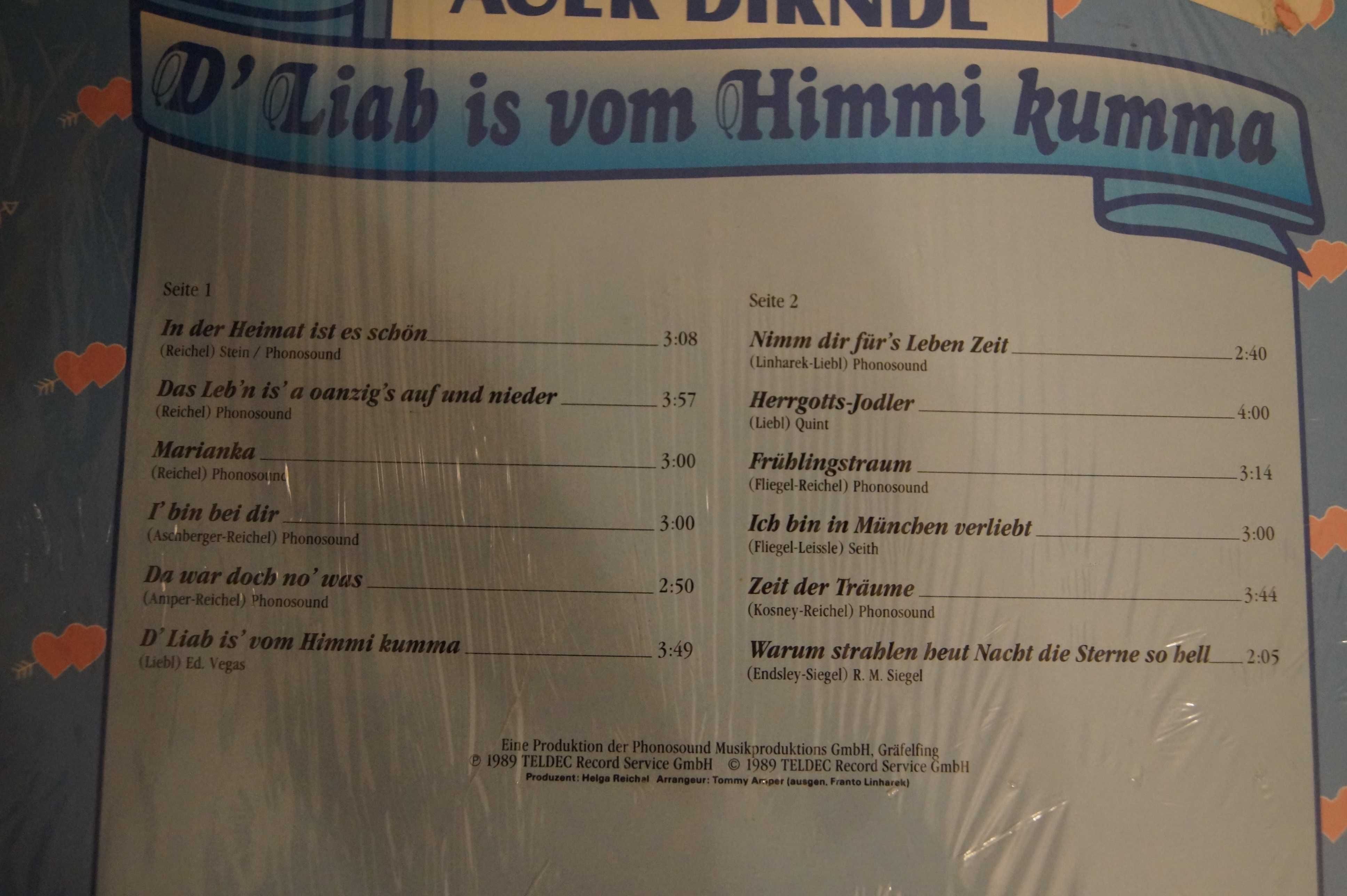 Helga Reichel und Auer Dirndl D'Liab is vom Himmi kumma winyl vinyl