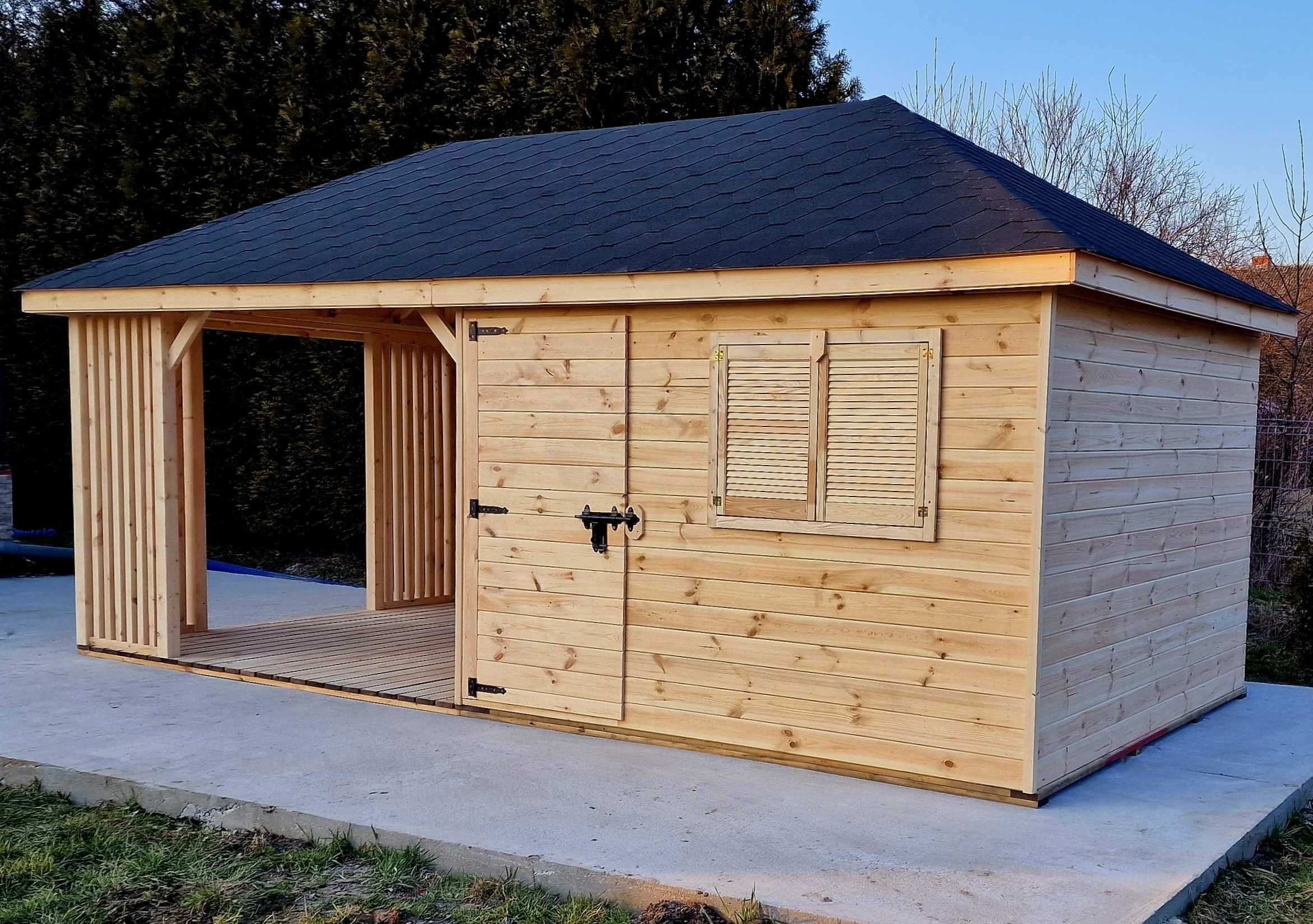 Domek ogrodowy z altaną 3 m x  6m (4)