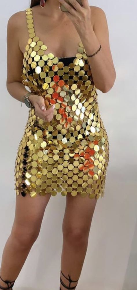 Vestido túnica em acrílico cor de chumbo brilho