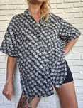 H&M L Lniana Koszula Męska Krótki Rękaw Summer Spring Vintage