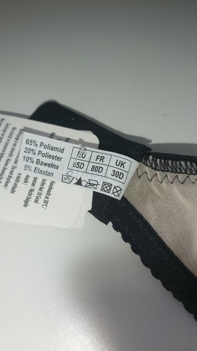 Biustonosz półusztywniany Gorteks nowy Daphne rozmiar 65D czarno-beżow