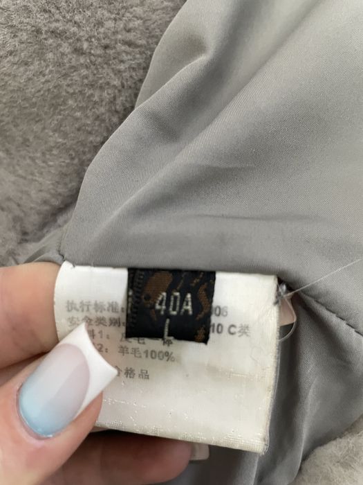 Дубленка авиатор из овчины с отделкой из меха песца S