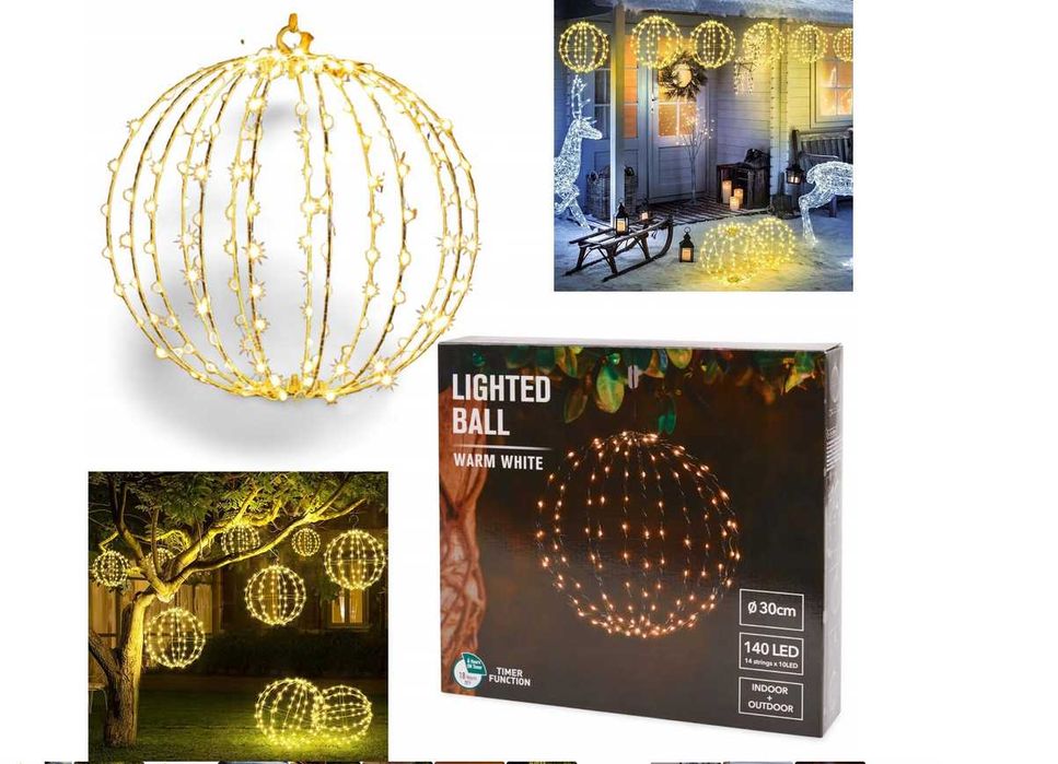 Kula świecąca kula led wisząca Lampion do ogrodu na taras do domu