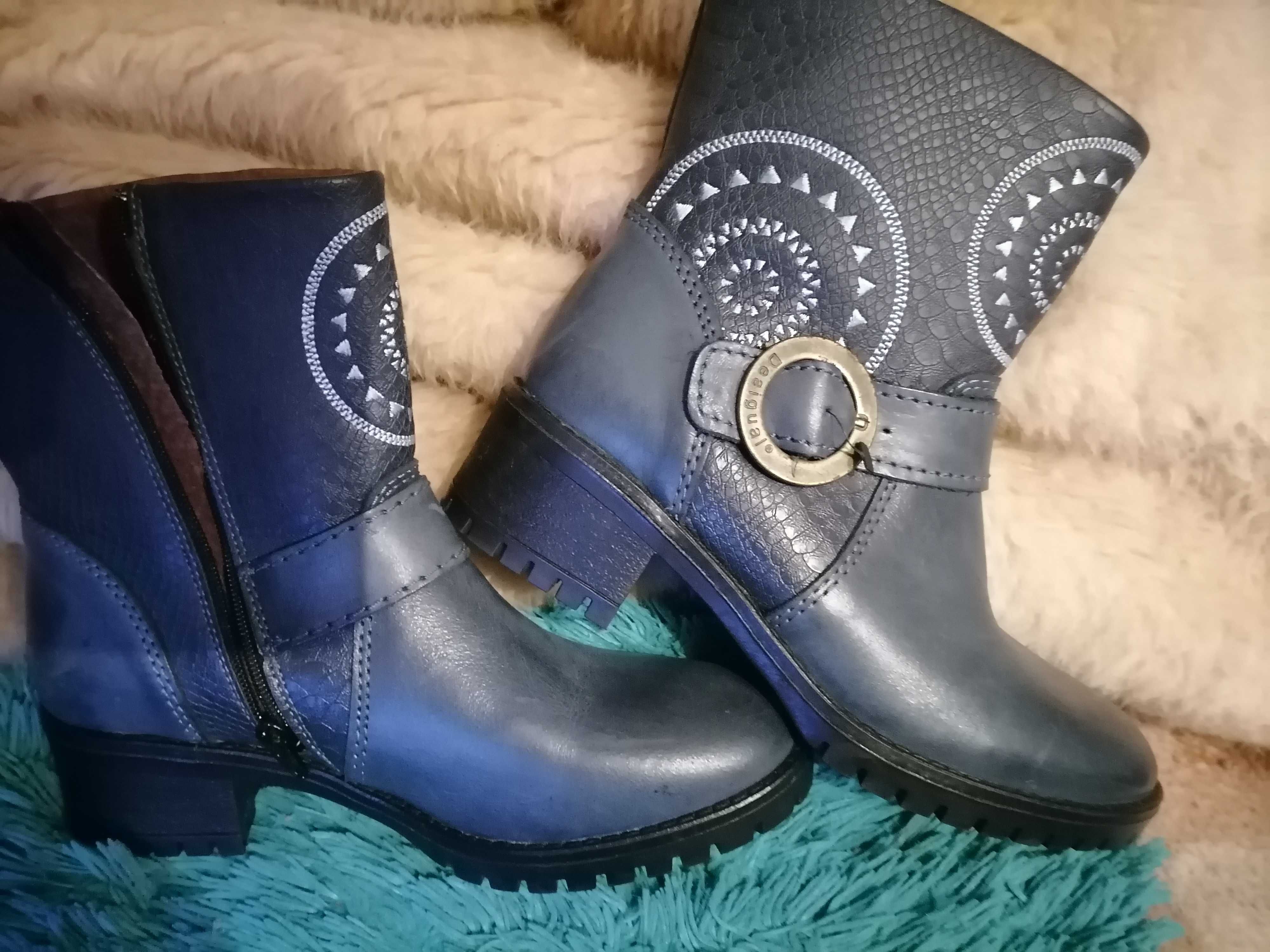 Buty Botki Firmy Desigual Rozmiar 39 Skóra naturalna Nowe