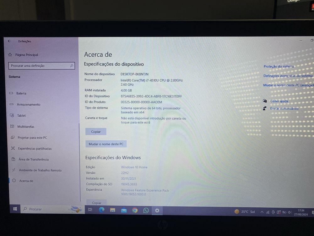 Portatil HP pavilion i7