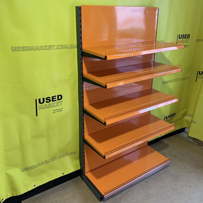 Торговий пристінний стелаж з металевими полицями для магазина бу е опт