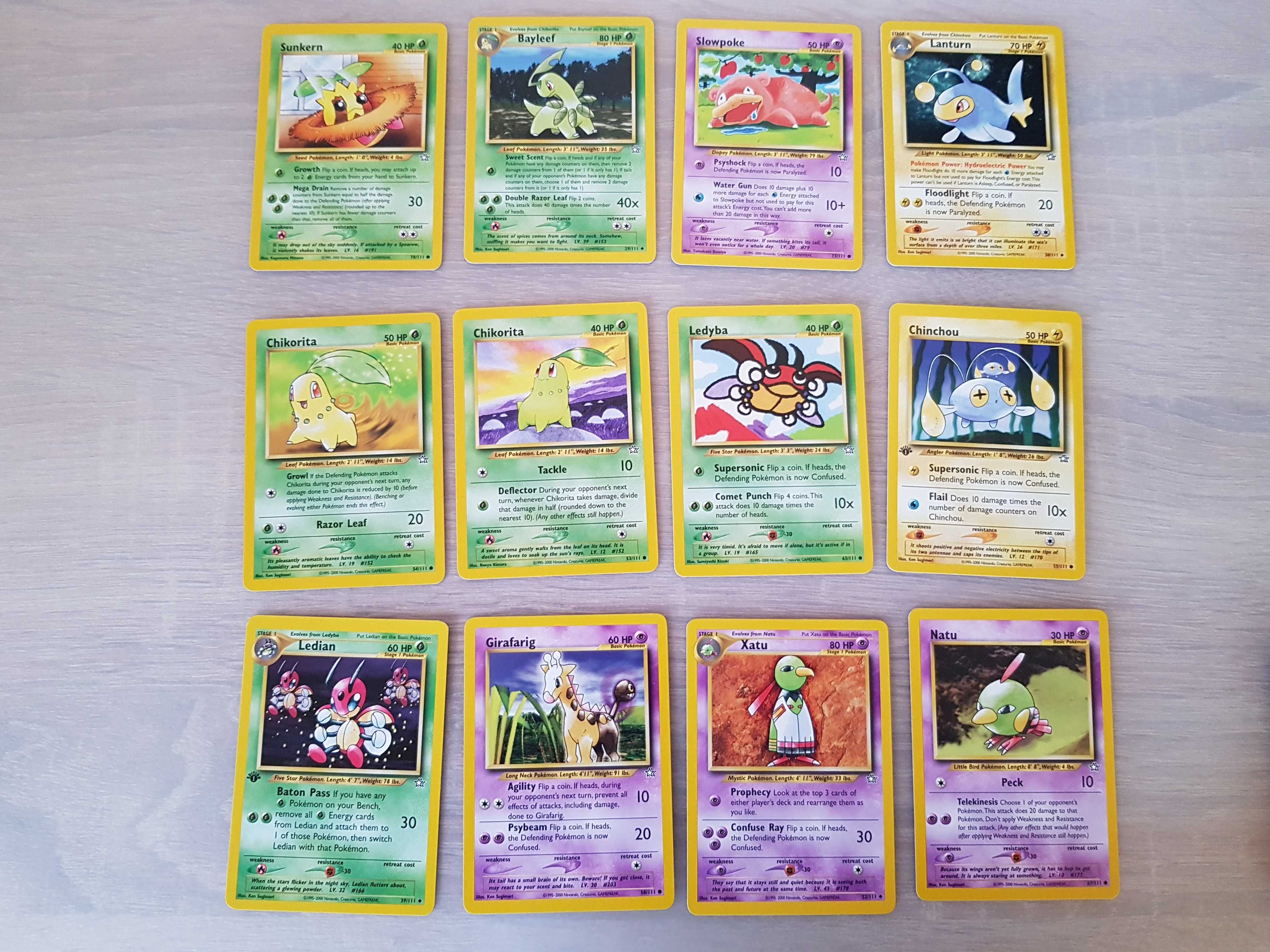 Zestaw kart Pokemon TCG - seria Neo Genesis UC/C - 6szt.