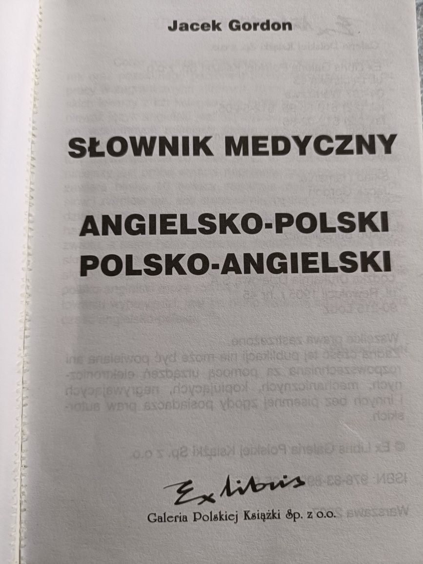 Słownik medyczny angielsko polski, polsko angielski