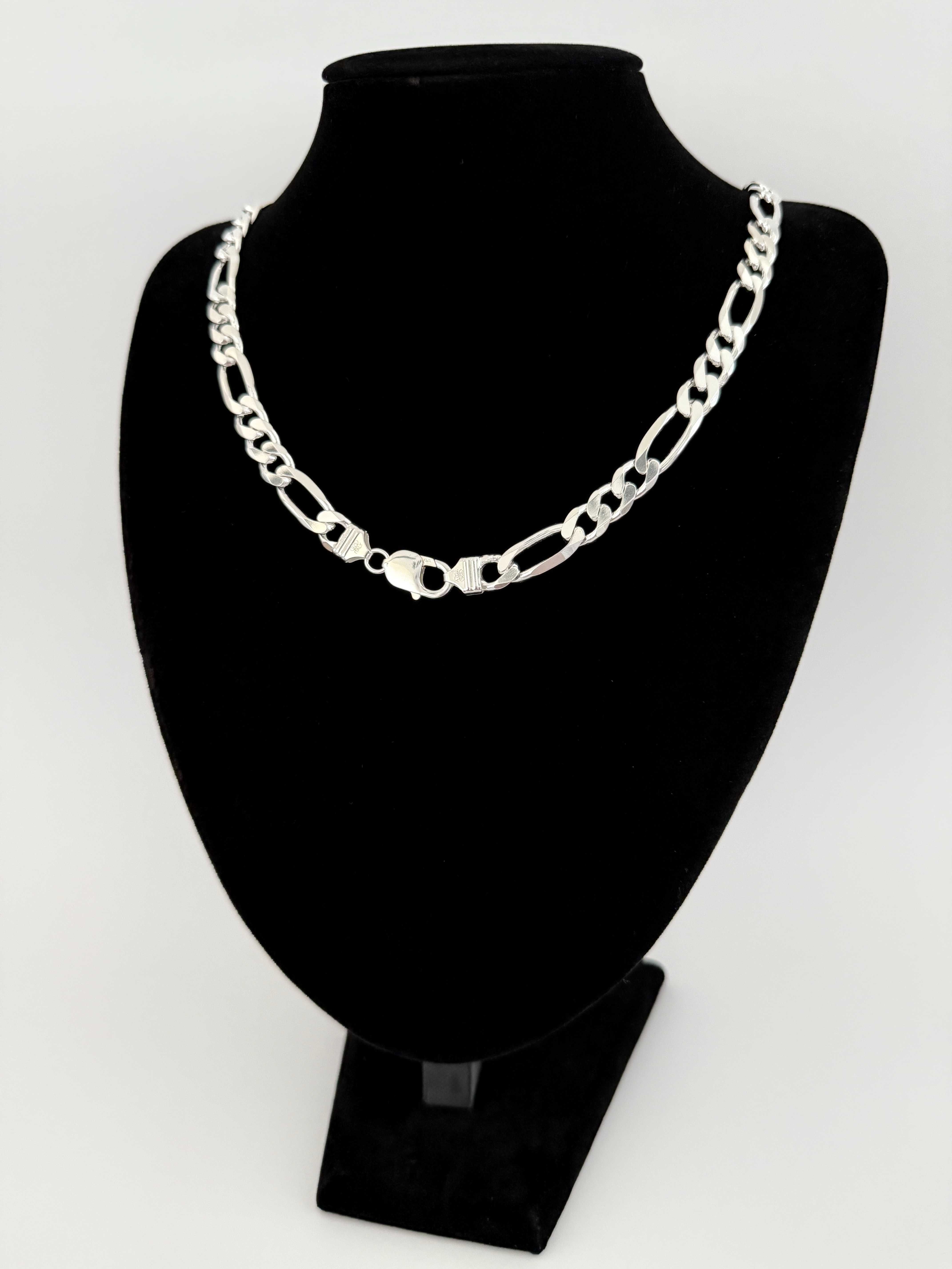 Srebrny Łańcuszek splot Figaro 61 CM 74 GRAM ! PR. 925 Okazja !