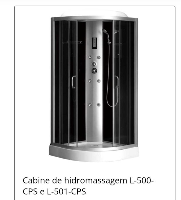 cabine mais base de duche em resina branco mate 80cm  1/4