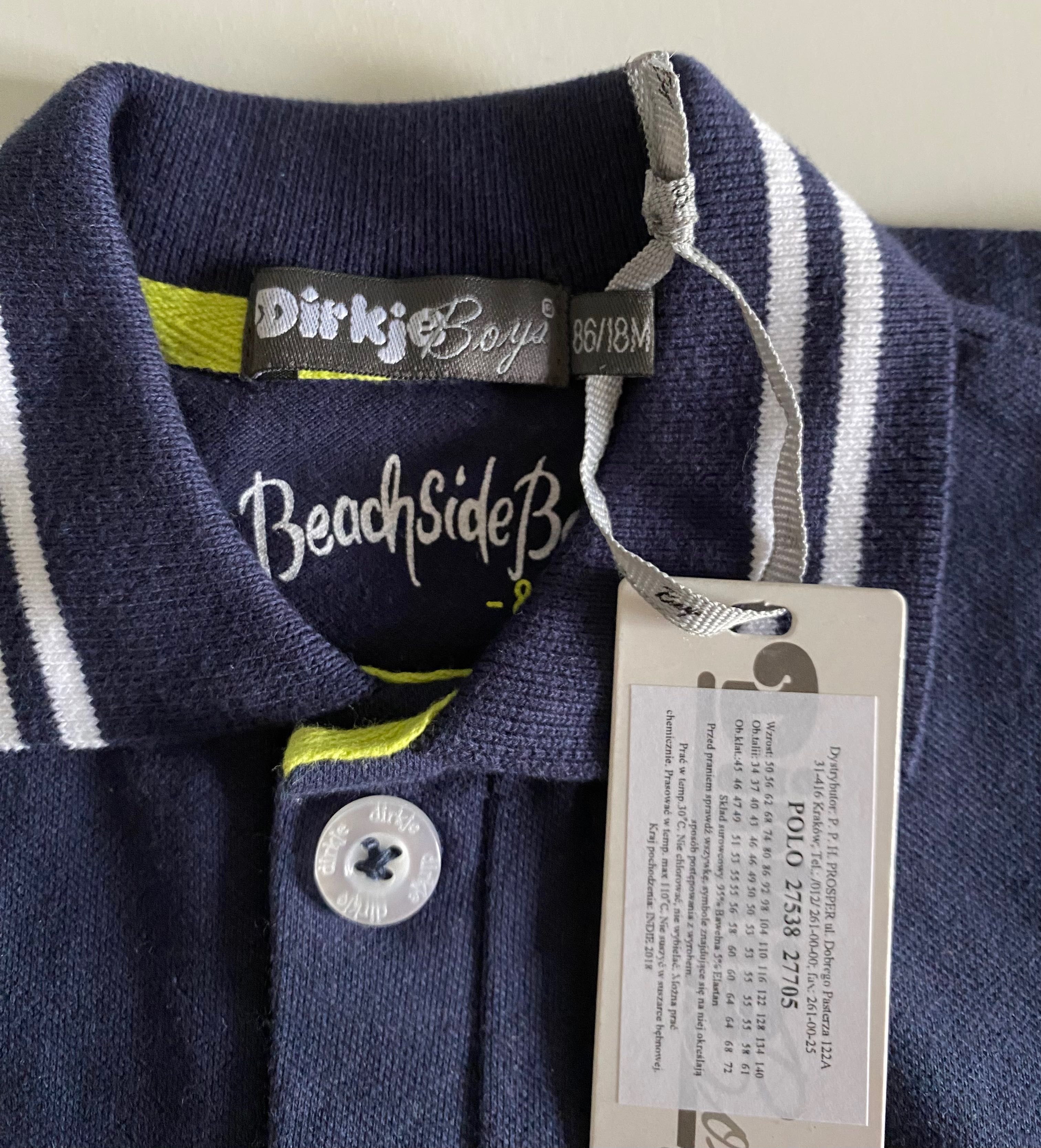 Dirkje babywear granatowa koszulka polo 86