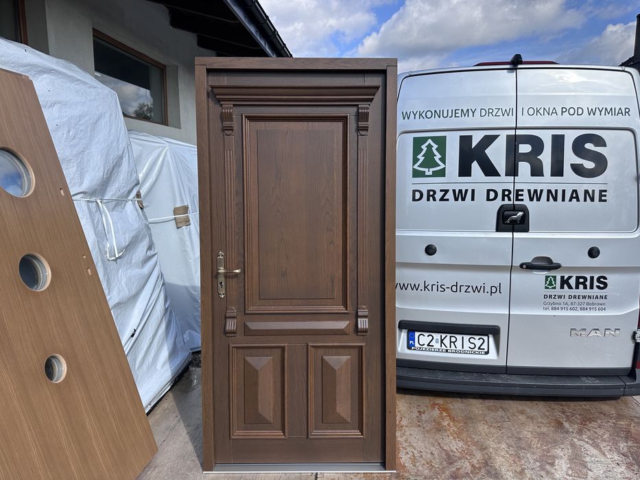 Drzwi zewnętrzne drewniane OD RĘKI dębowe dostawa montaż cała Polska