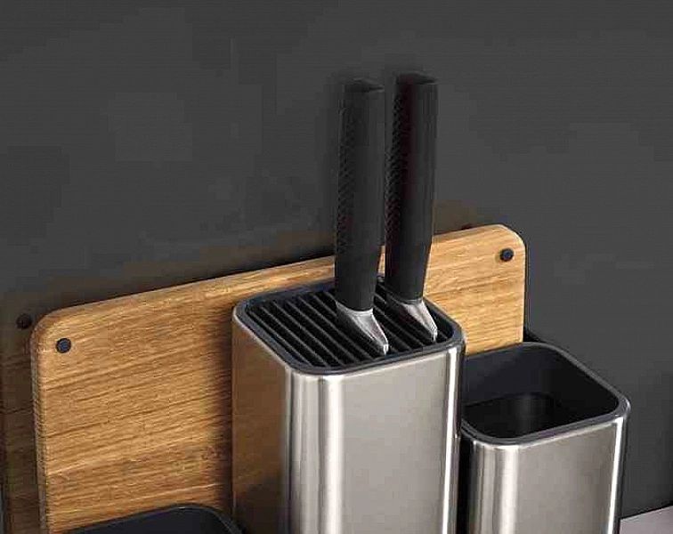 Zestaw pojemników z deską CounterStore Steel / Joseph Joseph