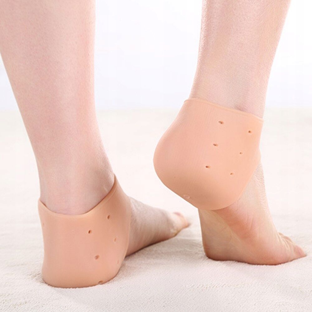 ZESTAW Skarpetki silikonowe na pękające pięty + opaski na stopy