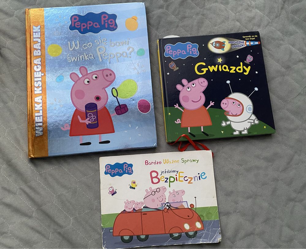 Świnka Peppa George zestaw książki maskotka puzzle wielka księga bajek