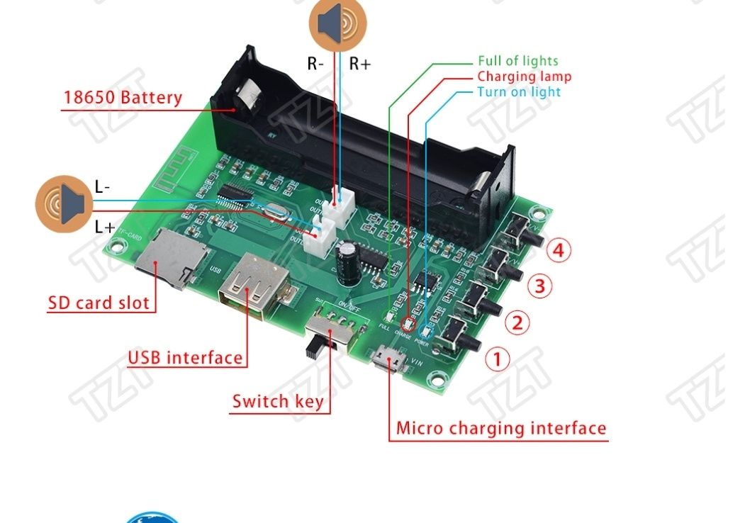 PAM8403 Bluetooth усилитель аудио проигрыватель МР3. XH-A150 , 2*5W.