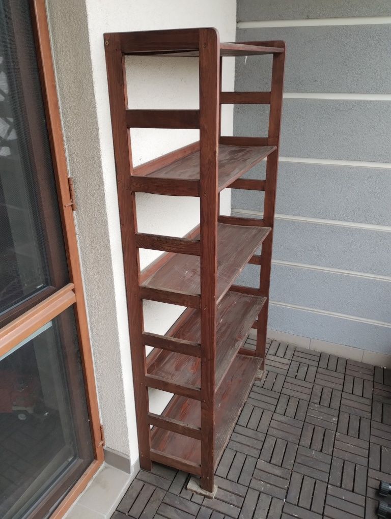 Regał drewniany na balkon / garaż