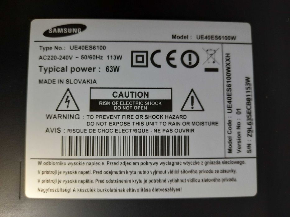 zasilacz  telewizora UE40ES6100W