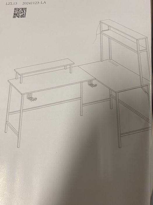 Biurko gamingowe L carbonowy blat