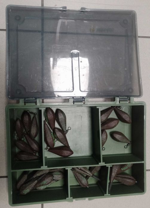 Ciężarki karpiowe zestaw 31 sztuk + pudełko gratis