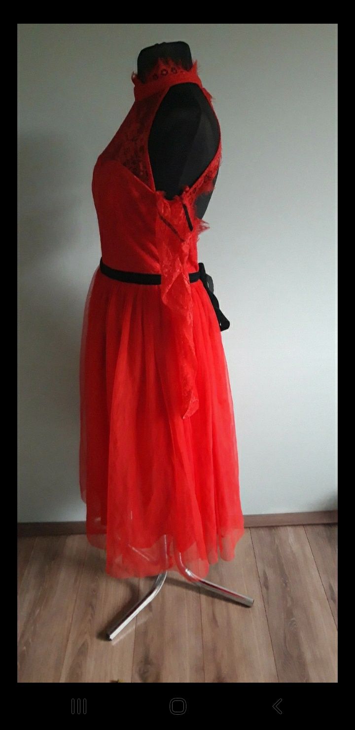 Asos czerwona midi elegancka sukienka XL