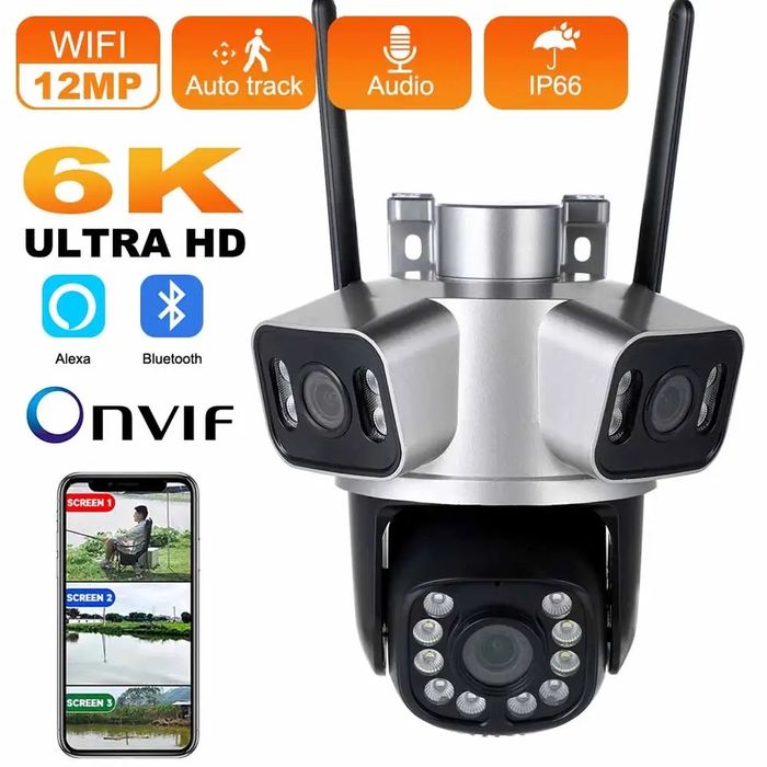 IP WIFI Камера відеоспостереження Besder XM78 12МР ТРИ обєктива ICSEE