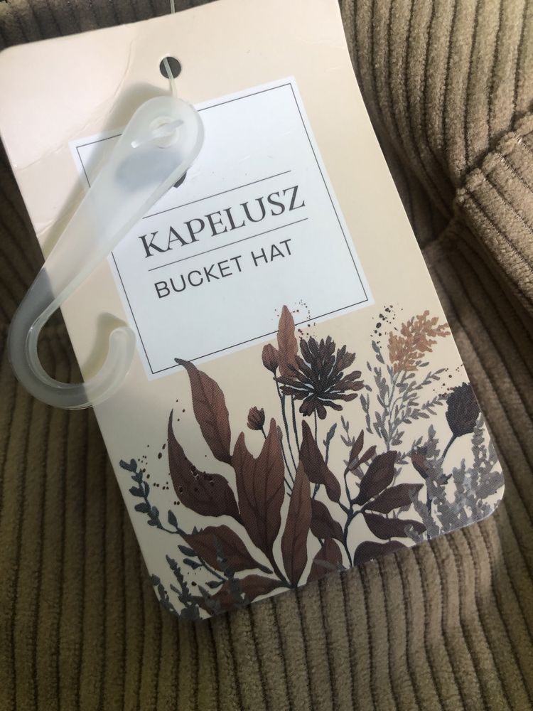 Kapelusz bucket hat czapka  męski unisex karmelowy sztruksowy brązowy