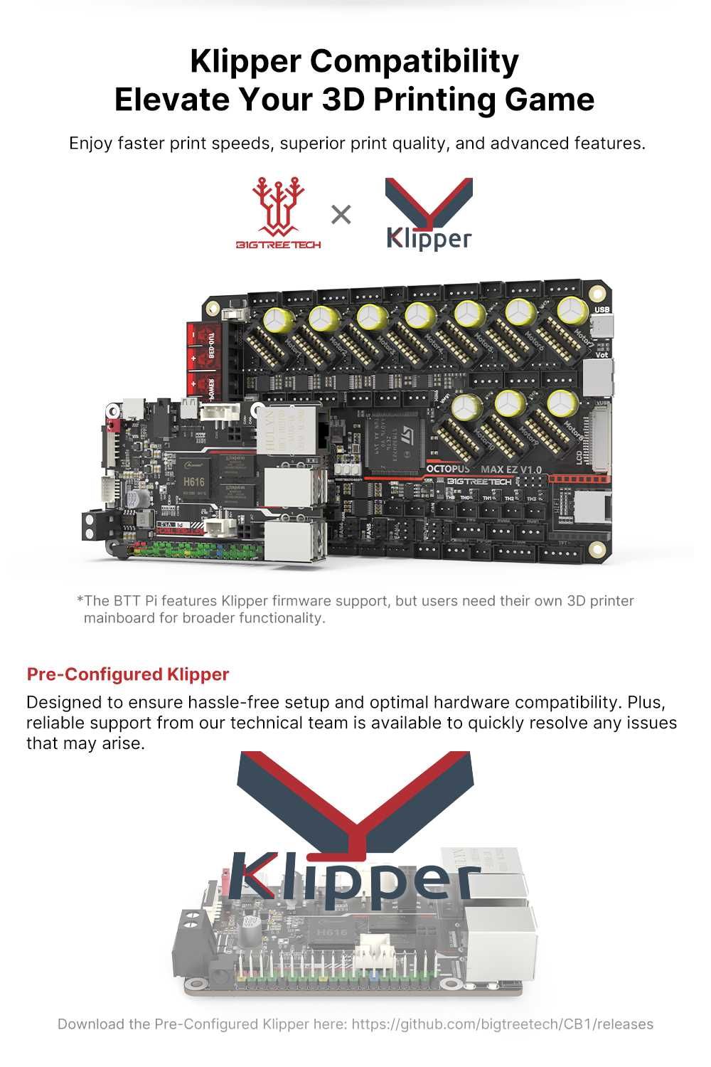 Одноплатный компьютер Bigtreetech BTT-PI v1.2 для прошивки klipper