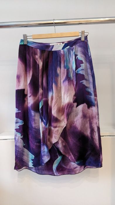 Spódnica fioletowa jedwabna silk Monnari S 36 wysoki stan midi