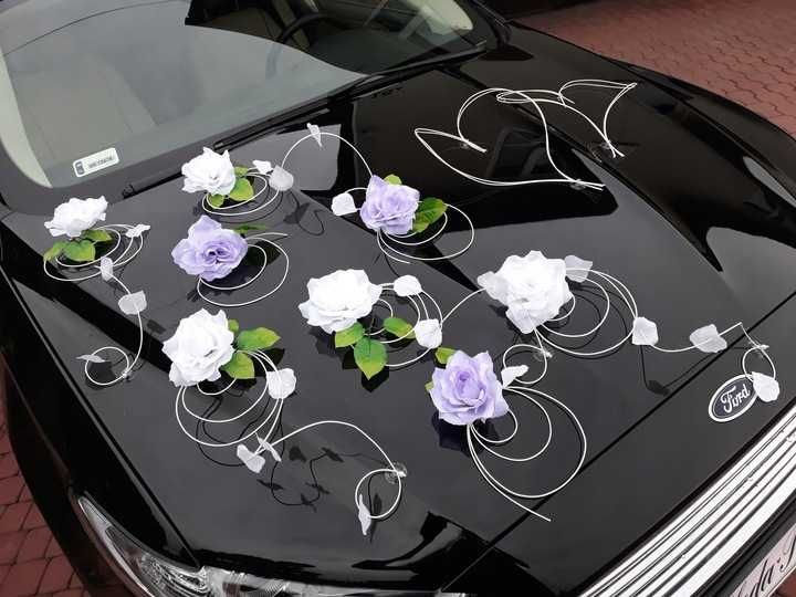 Dekoracja samochodu ozdoby na auto do ślubu płatki P8f