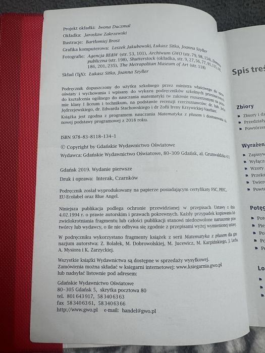 Podręcznik Matematyka z plusem 1 zakres rozszerzony