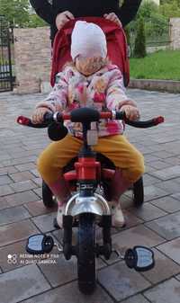 Rowerek trójkowy dla dziecka z daszkiem