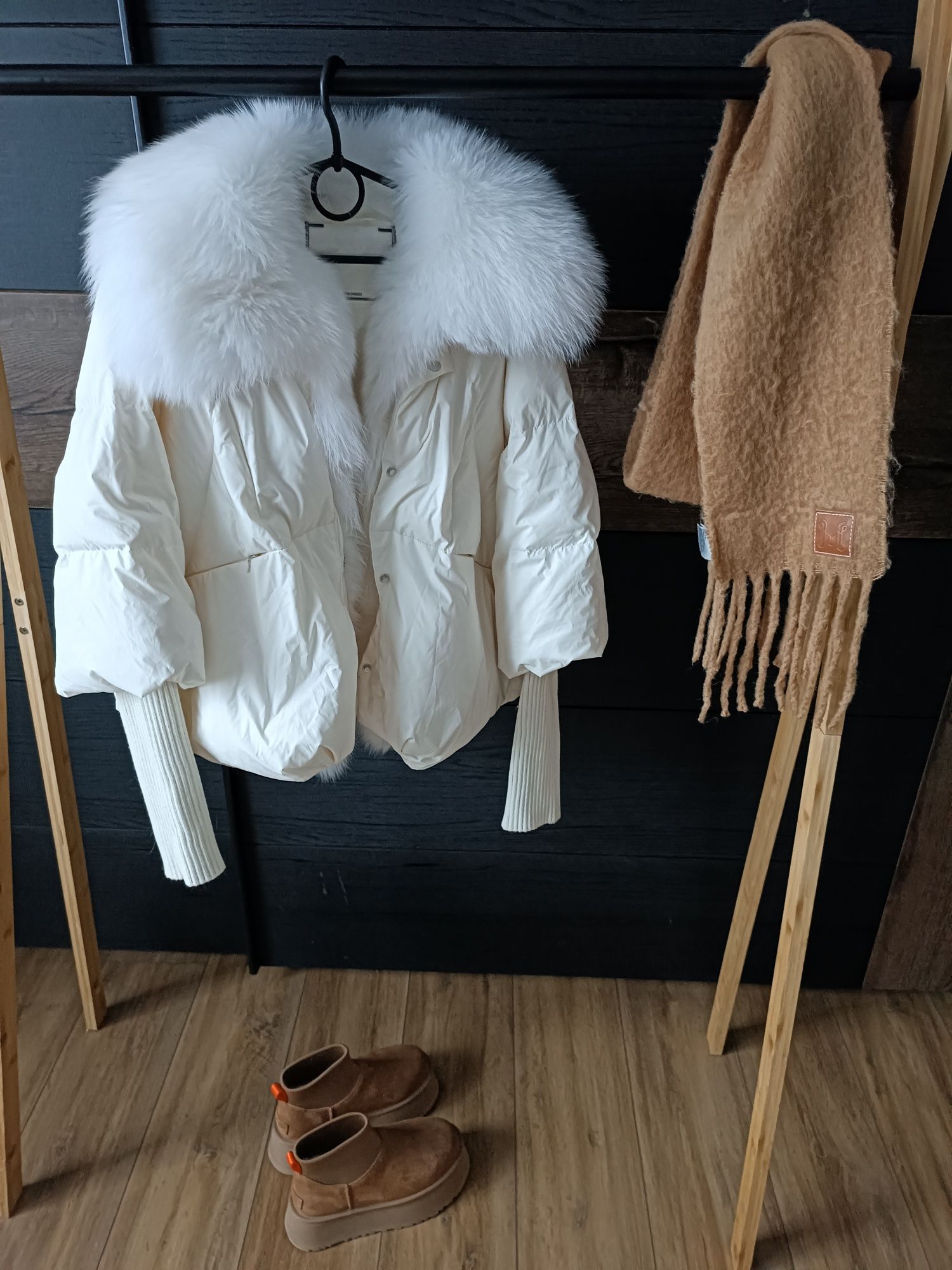 Kurtka puchowa 38 M futro naturalne miss fofo Biagi Bruce zara lis