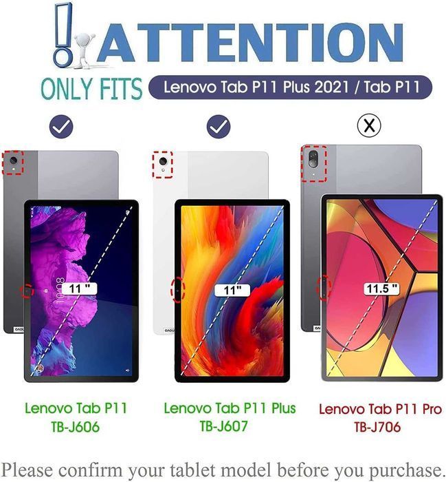 JADEMALL etui klawiatura LED RGB Lenovo Tab P11 / P11 PLUS J606F J607F