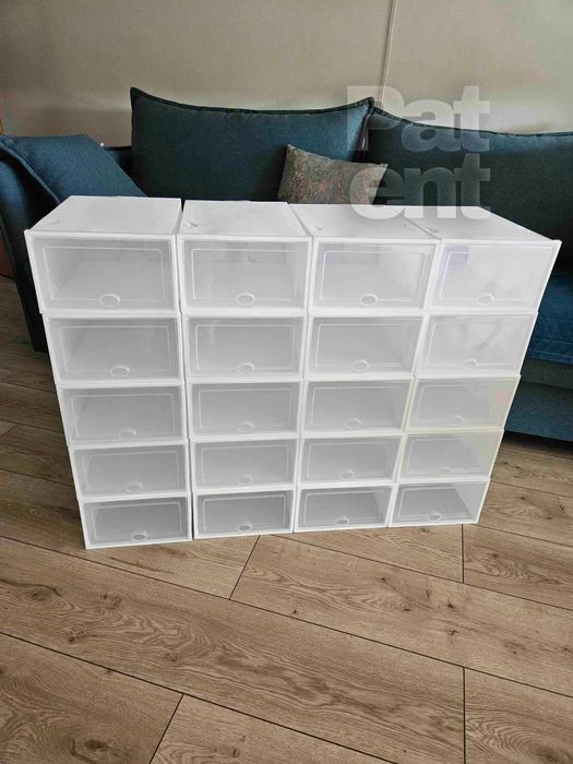 Pudełka 20 sztuk modułowe organizery białe do przechowywania zestaw