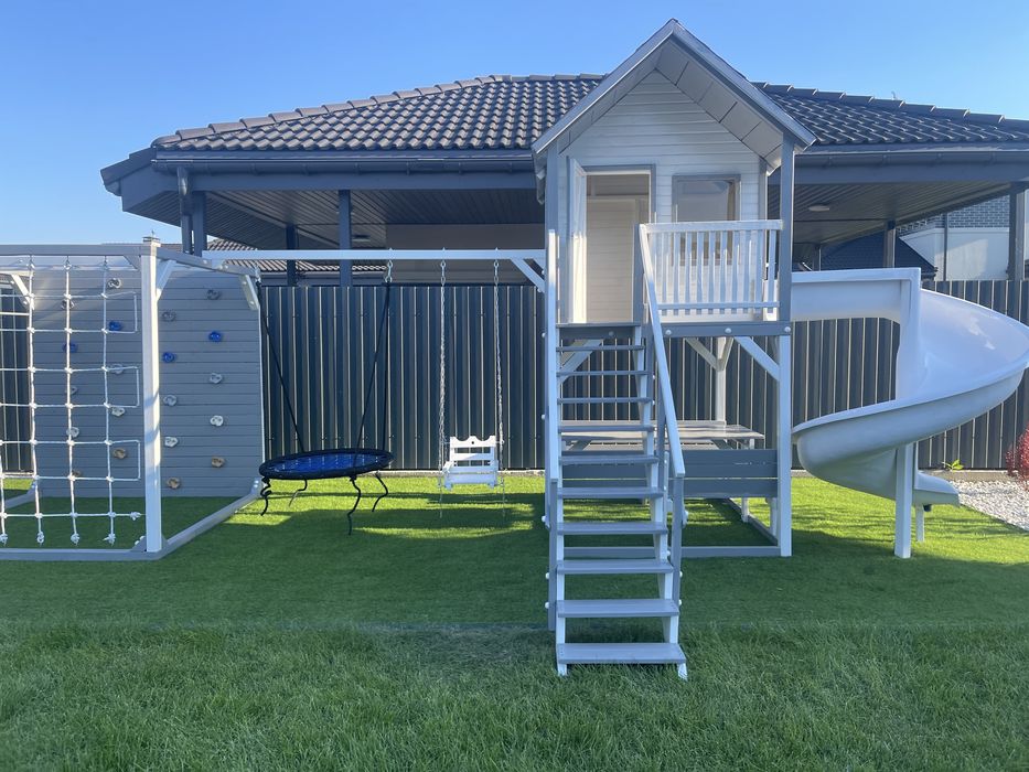 Дитячий будиночок куб гойдалки гірка