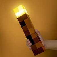 Факел ночник Майнкрафт 4 цвета 28см коричневый аккумулятор
