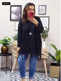 Camisola oversize tamanho único - Corazón XL - Cor índio negro - novo