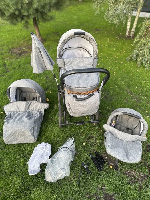 Wózek viko wiklinowy 3w1